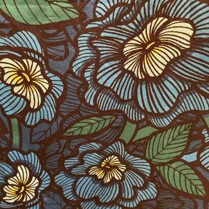 Jockey Adjustable Cami Lace Edged Top Blue Green Yellow Black Romantic Floral M